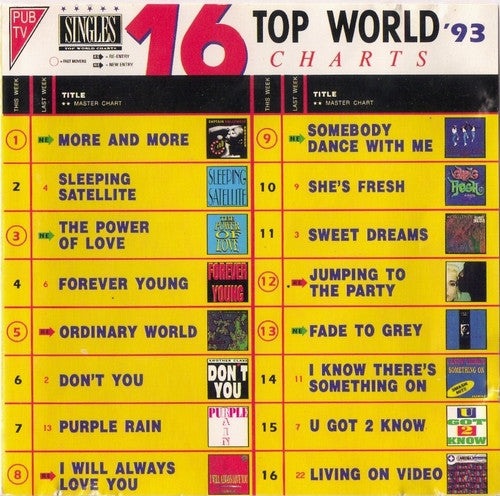 CD Various – 16 Top World Charts '93 - USADO